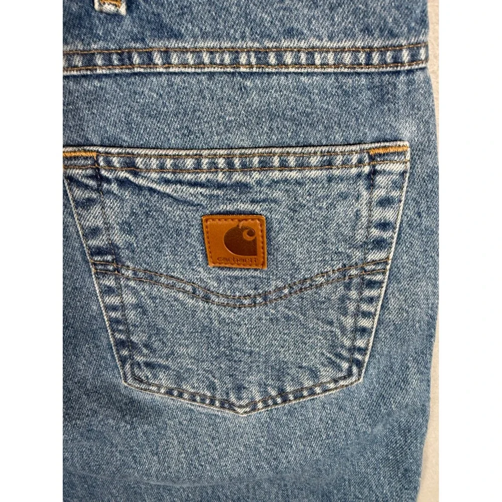 Carhartt B17 STW Relaxed Fit Jeans Mens 44x34 Stonewash Blue Denim Work Pants
